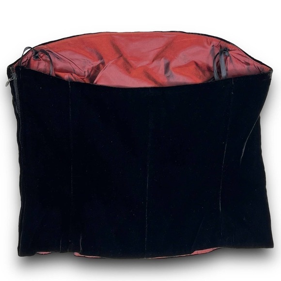 Ann Taylor Velvet Slik Blend Black Sleeveless Structured Tube Top Blouse Sz 6 - Picture 10 of 16